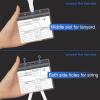 image12 Pack Clear Card Protector 43quot Horizontal Card Sleeve Sooez PVC Card Holder w 3 Lanyard Slots 1 Resealable Zip Durable Waterproof ID Card Pouch Name Tag Badge Holder