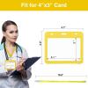image2 Pack Plastic Card Protector Sleeve with Lanyard Sooez 4x3 Cards Holder Heavy Duty Clear Plastic Sleeve for Cards ID Card Protector Horizontal Name Tag Badge Holder DoubleSided Transparent