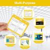 image2 Pack Plastic Card Protector Sleeve with Lanyard Sooez 4x3 Cards Holder Heavy Duty Clear Plastic Sleeve for Cards ID Card Protector Horizontal Name Tag Badge Holder DoubleSided Transparent