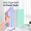 image4 Pack Extra Durable 3 Ring Binders 1 Inch Sooez 1 Three Round Ring Binders Clear Customizable View Cover for Letter Size 85 x 11 Papers Teacher Must Have School Office ampamp Home SuppliesPastel