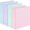 image4 Pack Extra Durable 3 Ring Binders 1 Inch Sooez 1 Three Round Ring Binders Clear Customizable View Cover for Letter Size 85 x 11 Papers Teacher Must Have School Office ampamp Home SuppliesPastel