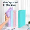 image6 Pack 3 Ring Extra Durable Binders 1 inch Sooez 1 Three Round Ring Binders with Pockets Cute Customizable Clear View Cover for 85 x 11 Letter Size Papers Pastel School Office Supplies for GirlChic