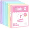 image6 Pack 3 Ring Extra Durable Binders 1 inch Sooez 1 Three Round Ring Binders with Pockets Cute Customizable Clear View Cover for 85 x 11 Letter Size Papers Pastel School Office Supplies for GirlPastel