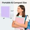 image6 Pack 3 Ring Extra Durable Binders 1 inch Sooez 1 Three Round Ring Binders with Pockets Cute Customizable Clear View Cover for 85 x 11 Letter Size Papers Pastel School Office Supplies for GirlPastel