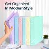 image6 Pack 3 Ring Extra Durable Binders 1 inch Sooez 1 Three Round Ring Binders with Pockets Cute Customizable Clear View Cover for 85 x 11 Letter Size Papers Pastel School Office Supplies for GirlPastel