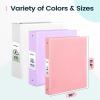 imageBinderX 4 Pack Extra Durable 3 Ring Binder Round Rings 1 Inch Binder Fits 175 Sheets of 85x11 Paper Customizable View Cover with Inside Pockets Cute 1quot Binders 1 Inch Binders 3 RingPink