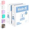 imageBinderX 4 Pack Extra Durable 3 Ring Binder Round Rings 1 Inch Binder Fits 175 Sheets of 85x11 Paper Customizable View Cover with Inside Pockets Cute 1quot Binders 1 Inch Binders 3 RingWhite