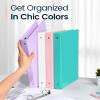 imageBinderX 4 Pack Extra Durable 3 Ring Binder Round Rings 1 Inch Binder Fits 175 Sheets of 85x11 Paper Customizable View Cover with Inside Pockets Cute 1quot Binders 1 Inch Binders 3 RingPink