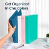imageBinderX Extra Durable 3 Ring Binder Round Rings 1 Inch Binder Fits 175 Sheets of 85x11 Paper Customizable View Cover with Inside Pockets Cute 1quot Binders 1 Inch Binders 3 Ring PinkOlive Green