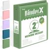 imageBinderX Extra Durable 3 Ring Binder Round Rings 1 Inch Binder Fits 175 Sheets of 85x11 Paper Customizable View Cover with Inside Pockets Cute 1quot Binders 1 Inch Binders 3 Ring PinkOlive Green