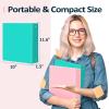imageBinderX Extra Durable 3 Ring Binder Round Rings 1 Inch Binder Fits 175 Sheets of 85x11 Paper Customizable View Cover with Inside Pockets Cute 1quot Binders 1 Inch Binders 3 Ring PinkOlive Green