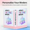 imageBinderX Extra Durable 3 Ring Binder Round Rings 1 Inch Binder Fits 175 Sheets of 85x11 Paper Customizable View Cover with Inside Pockets Cute 1quot Binders 1 Inch Binders 3 Ring PinkLavender Purple