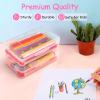 imageSooez 1 Pack Clear Pencil Box Large Plastic Pencil Case Crayon Box Colored Hard Pencil Case Organizer Maker Organizer with Lid Small Art Craft Storage Containers Pen Box for for Boys School BlueClear