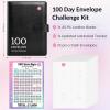 imageSooez 100 Envelopes Money Saving challenge with Reusable Tracker Savings Challenges Book with Envelopes A5 Money Saving Binder with Cash Envelopes Challenge Kit Fun Way to Save 5050Purple MarblePurple Marble