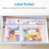 imageSooez 20 Pack Mesh Zipper Pouch with Label Pocket Plastic Zip File Folders Letter Size A4 Zipper Document Bag for Teacher School Office Supplies Classroom Organization Board Game StorageBlack20 Pack