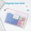 imageSooez 20 Pack Mesh Zipper Pouch with Label Pocket Plastic Zip File Folders Letter Size A4 Zipper Document Bag for Teacher School Office Supplies Classroom Organization Board Game StorageBlack20 Pack