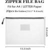 imageSooez 20 Pack Mesh Zipper Pouch with Label Pocket Plastic Zip File Folders Letter Size A4 Zipper Document Bag for Teacher School Office Supplies Classroom Organization Board Game StorageBlack20 Pack All Black