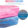 imageSooez 3 Pack Pencil Case Large Hard Pencil Box Bulk Clear Crayon Box Marker Pen Organizer Plastic Storage Container with Snap Lid Stackable Art Craft Organizer Back to School SuppliesTurquoise Dark gray Navy blue