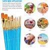 imageSooez 30Pcs Art Paint Brushes Set Round Pointed Tip Nylon Hair Art Brushes for Acrylic Oil Watercolor 10 Different Sizes for Body Nail Face Painting Adult Kids Drawing Arts Crafts Supplies