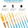 imageSooez 30Pcs Art Paint Brushes Set Round Pointed Tip Nylon Hair Art Brushes for Acrylic Oil Watercolor 10 Different Sizes for Body Nail Face Painting Adult Kids Drawing Arts Crafts Supplies