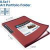 imageSooez 30Pocket Binder with Plastic Sleeves 85x11 Black Heavy Duty Art Portfolio Folder with Clear Sheet Protectors Display 60 Pages Presentation Book for Artwork Document Organizer BinderRuby