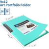 imageSooez 30Pocket Binder with Plastic Sleeves 9x12 Heavy Duty Art Portfolio Folder with Clear Sheet Protectors Display 60 Pages Presentation Book for Artwork Document Organizer Binder  4 PackAqua