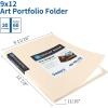 imageSooez 30Pocket Binder with Plastic Sleeves 9x12 Heavy Duty Art Portfolio Folder with Clear Sheet Protectors Display 60 Pages Presentation Book for Artwork Document Organizer Binder  4 PackIvory