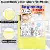 imageSooez 5PCS Plastic Folders with Pockets Customizable Cover Colored 2 Pocket 5 Label Stickers Heavy Duty for School Office and Home