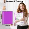 imageSooez 5PCS Plastic Folders with Pockets Customizable Cover Colored 2 Pocket 5 Label Stickers Heavy Duty for School Office and Home