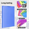 imageSooez 5PCS Plastic Folders with Pockets Customizable Cover Colored 2 Pocket 5 Label Stickers Heavy Duty for School Office and Home