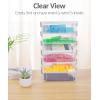 imageSooez 6 Pack Extra Large Pencil Box Plastic Hard Pencil Case Crayon Box Bulk Clear Marker Organizer Plastic Containers with Lid Stackable Storage Boxes for Art Craft Back to School Supplies MultiPink