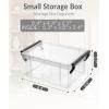 imageSooez 6 Pack Extra Large Pencil Box Plastic Hard Pencil Case Crayon Box Bulk Clear Marker Organizer Plastic Containers with Lid Stackable Storage Boxes for Art Craft Back to School Supplies MultiGrey