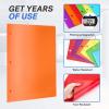 imageSooez 6 Pack Folders with Pockets 3 Hole Punched Plastic Pockets Folders for 3 Ring Binder with Labels Heavy Duty Binder Folder 2Pocket Folder for Document Colored File Folders Letter SizeBright