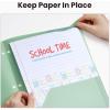 imageSooez 6 Pack Folders with Pockets 3 Hole Punched Plastic Pockets Folders for 3 Ring Binder with Labels Heavy Duty Binder Folder 2Pocket Folder for Document Colored File Folders Letter SizeDark Green