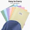 imageSooez 6 Pack Folders with Pockets 3 Hole Punched Plastic Pockets Folders for 3 Ring Binder with Labels Heavy Duty Binder Folder 2Pocket Folder for Document Colored File Folders Letter SizeDark Green
