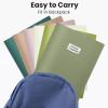 imageSooez 6 Pack Folders with Pockets Heavy Duty Plastic File Folders 2 Pockets Folder Preppy Back to School Supplies Classic ColorsGreen Colors