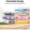 imageSooez 6 Pack Pencil Box Hard Pencil Boxes for School Supplies Bulk Large Plastic Pencil Case with Lid Clear Pencil Container Stackable School Boxes Crayon Boxes Bulk for KidsClear