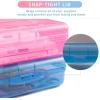 imageSooez 6 Pack Pencil Box Hard Pencil Boxes for School Supplies Bulk Large Plastic Pencil Case with Lid Clear Pencil Container Stackable School Crayon Boxes Bulk for KidsMulticolor