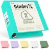 imageSooez BinderX Extra Durable 3 Inch 3 Ring Binder DRing Large Binder Holds 670 Sheets of 85x11 Paper Customizable View Cover with Inside Pockets Heavy Duty 3 Ring Binder for School Olive GreenTeal