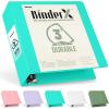 imageSooez BinderX Extra Durable 3 Inch 3 Ring Binder DRing Large Binder Holds 670 Sheets of 85x11 Paper Customizable View Cover with Inside Pockets Heavy Duty 3 Ring Binder for School Olive GreenTeal