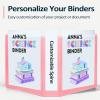 imageSooez BinderX Extra Durable 3 Inch 3 Ring Binder DRing Large Binder Holds 670 Sheets of 85x11 Paper Customizable View Cover with Inside Pockets Heavy Duty 3 Ring Binder for School Olive GreenPastel