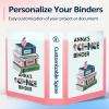 imageSooez BinderX Extra Durable 3 Inch 3 Ring Binder DRing Large Binder Holds 670 Sheets of 85x11 Paper Customizable View Cover with Inside Pockets Heavy Duty 3 Ring Binder for School Olive GreenPink