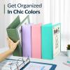 imageSooez BinderX Extra Durable 3 Inch 3 Ring Binder DRing Large Binder Holds 670 Sheets of 85x11 Paper Customizable View Cover with Inside Pockets Heavy Duty 3 Ring Binder for School Olive GreenTeal