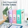 imageSooez BinderX Extra Durable 3 Inch 3 Ring Binder DRing Large Binder Holds 670 Sheets of 85x11 Paper Customizable View Cover with Inside Pockets Heavy Duty 3 Ring Binder for School Olive GreenPink