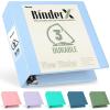 imageSooez BinderX Extra Durable 3 Inch 3 Ring Binder DRing Large Binder Holds 670 Sheets of 85x11 Paper Customizable View Cover with Inside Pockets Heavy Duty 3 Ring Binder for School Olive GreenLight Blue