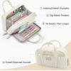 imageSooez Large Pencil Case Pouch Extra Big Pencil Bag with 5 Compartments Pen Case Wide Opening Soft Corduroy Pen Bag Organizer with Zipper Cute Aesthetic School Supplies for Teen Girls PinkGreen