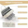 imageSooez Large Pencil Case Pouch Extra Big Pencil Bag with 5 Compartments Pen Case Wide Opening Soft Corduroy Pen Bag Organizer with Zipper Cute Aesthetic School Supplies for Teen Girls PinkBeige