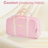 imageSooez Large Pencil Case Pouch Extra Big Pencil Bag with 5 Compartments Pen Case Wide Opening Soft Corduroy Pen Bag Organizer with Zipper Cute Aesthetic School Supplies for Teen Girls PinkBlue with Beige Handle