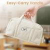 imageSooez Large Pencil Case Pouch Extra Big Pencil Bag with 5 Compartments Pen Case Wide Opening Soft Corduroy Pen Bag Organizer with Zipper Cute Aesthetic School Supplies for Teen Girls PinkGreen