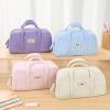 imageSooez Large Pencil Case Pouch Extra Big Pencil Bag with 5 Compartments Pen Case Wide Opening Soft Corduroy Pen Bag Organizer with Zipper Cute Aesthetic School Supplies for Teen Girls PinkGreen